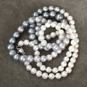 Honora Pearls Gray and White 35”